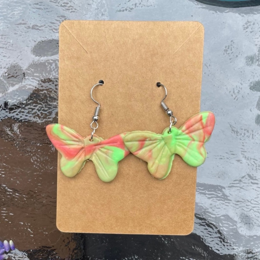 Marble butterfly earrings